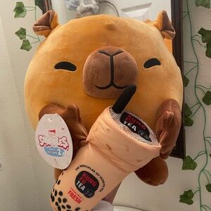 Snackles Plush with Bubble Tea